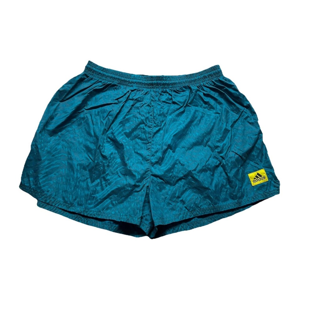 VTG Adidas Equipment Shorts Womens L Turquoise 90s Running Short 2.5” Athleisure